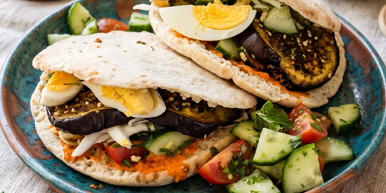 Pita with Za'atar Roasted Eggplant