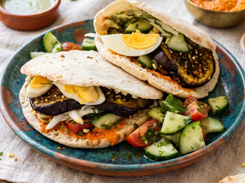 Pita with Za'atar Roasted Eggplant