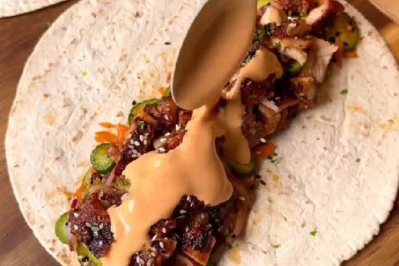 Korean BBQ chicken wraps