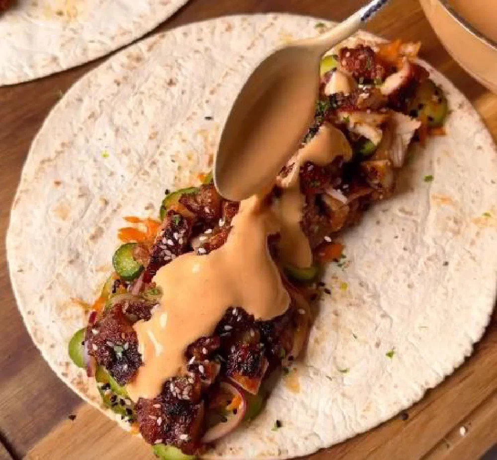 Korean BBQ chicken wraps