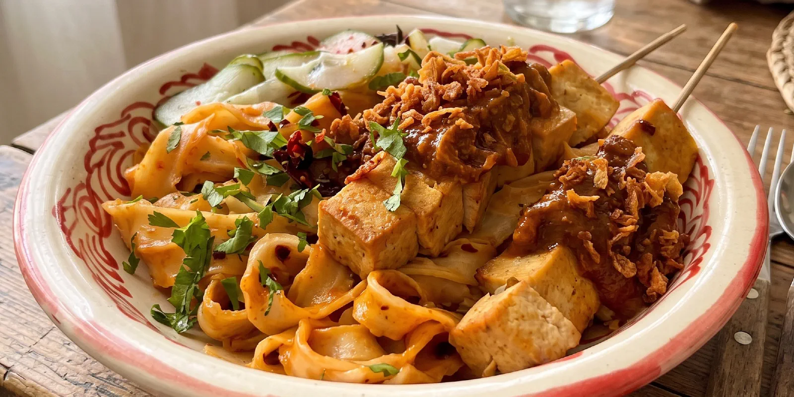 Tofu Satay with noodles