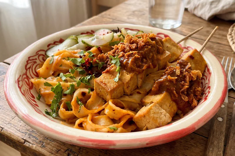 Tofu Satay with noodles