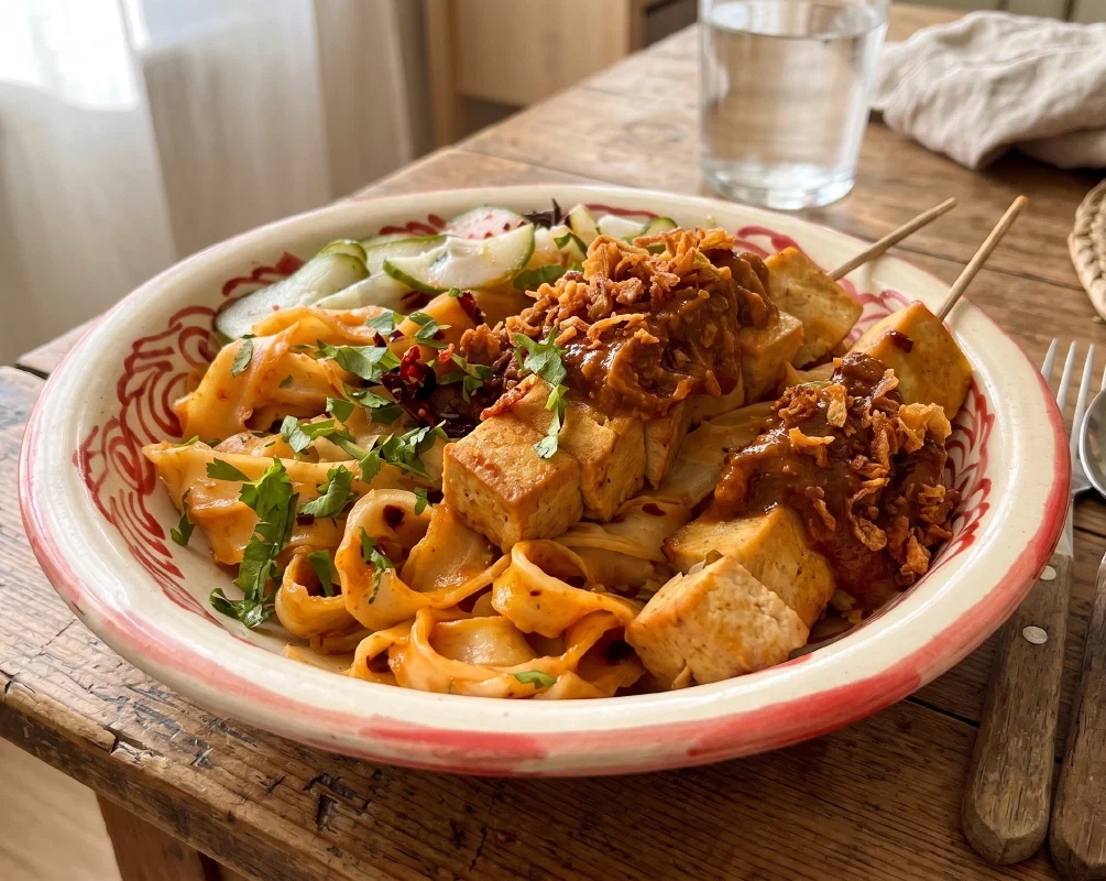 Tofu Satay with noodles